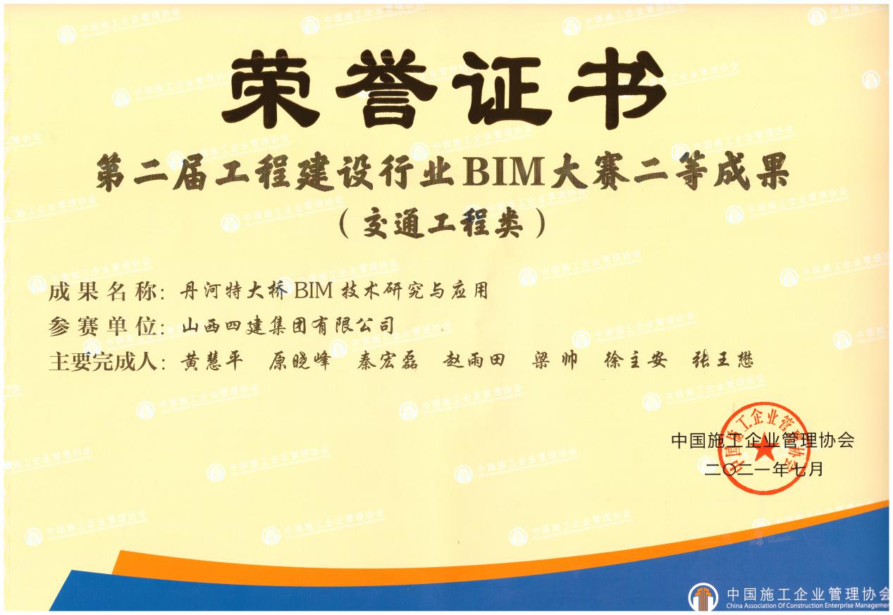 山西建投四建集团在第二届工程402cc永利集团行业BIM大赛上获得2项声誉