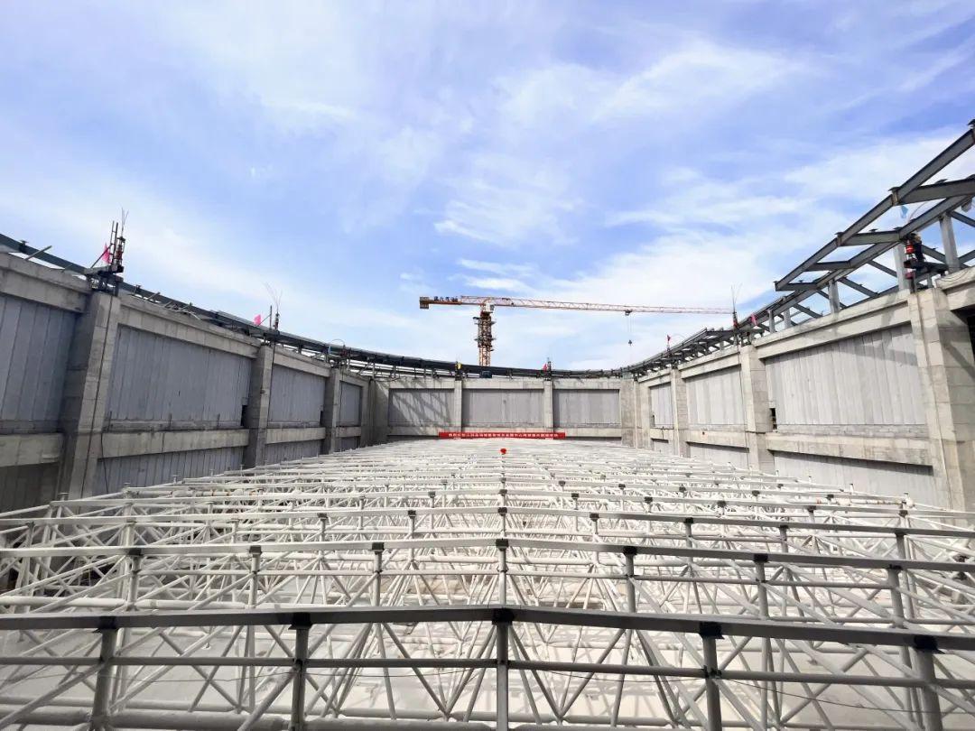 山西建投六建集团承建的山阴县场馆402cc永利集团项目会展中心网架提升圆满完成